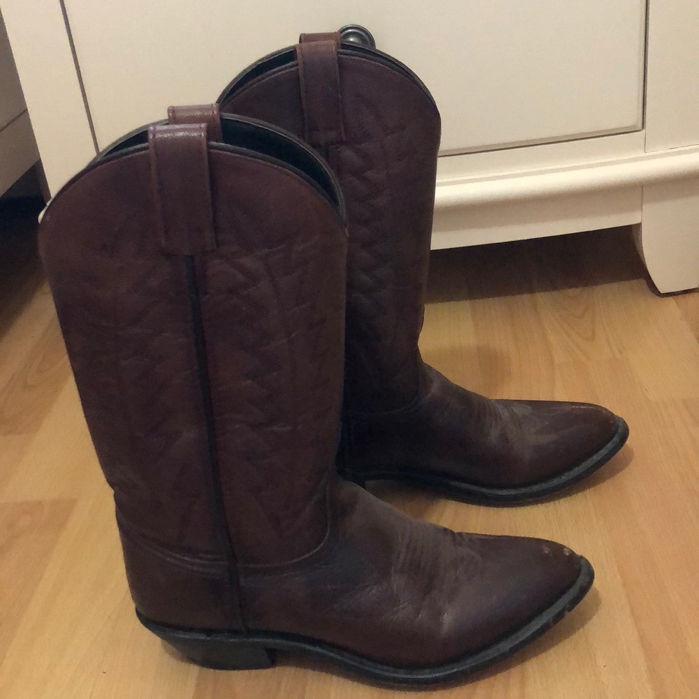 cowboy boots brown leather (real leather)